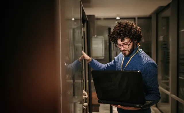 engineer in the server room